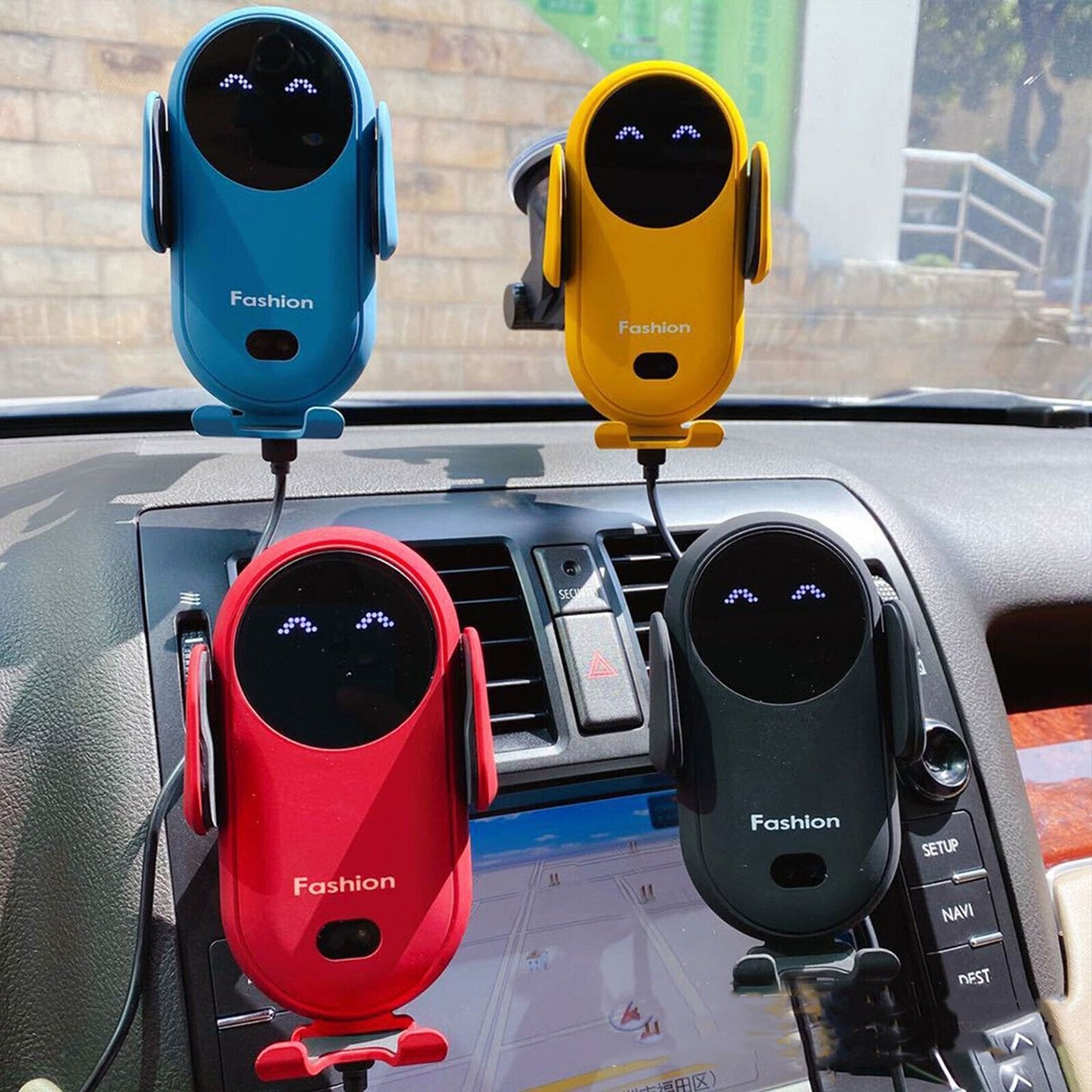 Caricatore Wireless Auto con Supporto per Telefono – Fissaggio Automatico e Rapido