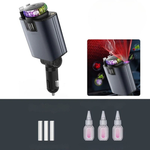 Multifunktionel Biloplader — Hurtigopladning & Aroma Diffuser