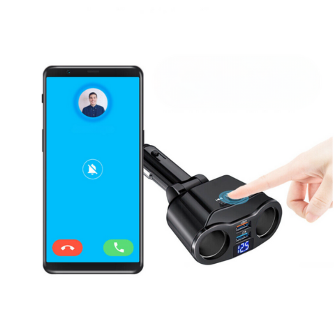 Auton tupakansytyttimen sovitin - kaksi USB-porttia ja digitaalinen näyttö