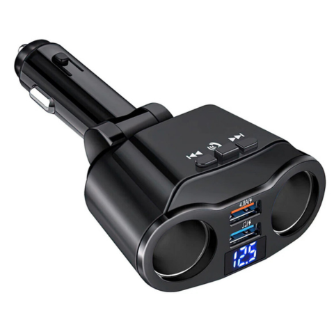 Auton tupakansytyttimen sovitin - kaksi USB-porttia ja digitaalinen näyttö