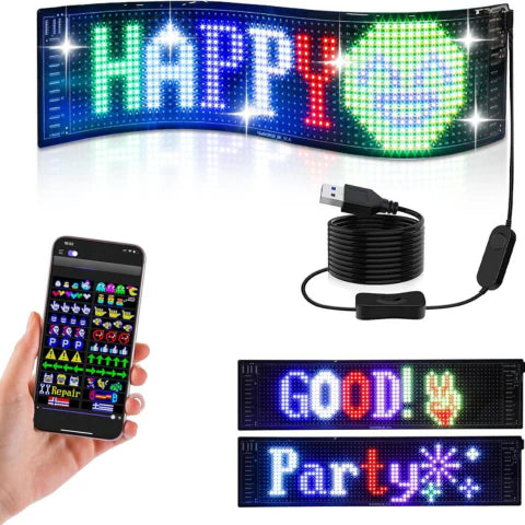 Programmerbar LED-skylt för bil — Modern kommunikation & stil 