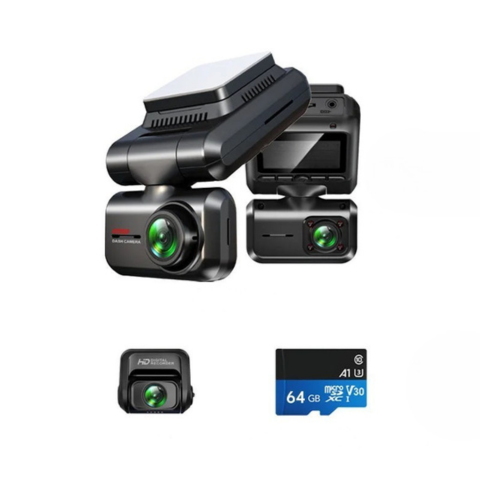 מצלמת רכב Ultra HD — מצלמת אבטחה כפולה ושלישית 