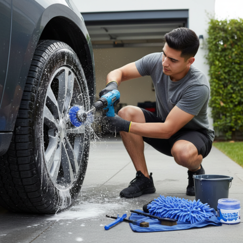 Kit de unelte pentru curățarea mașinii — Multifuncțional cu geantă de depozitare 