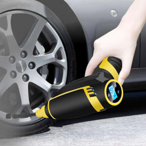 Tragbarer Auto-Luftkompressor – Digitale Anzeige und LED-Licht 