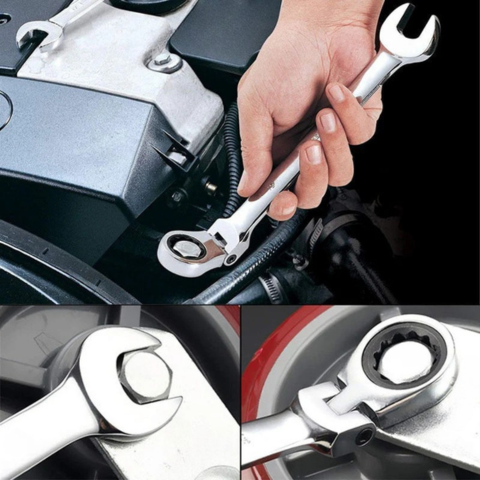 Sada klíčů s nastavitelným ráčnovým mechanismem – univerzální a ergonomické 