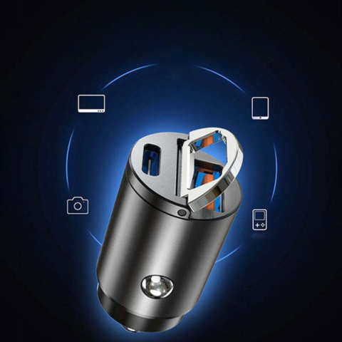 محول شاحن سيارة USB – مقبس ولاعة سجائر مدمج 