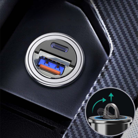 محول شاحن سيارة USB – مقبس ولاعة سجائر مدمج 