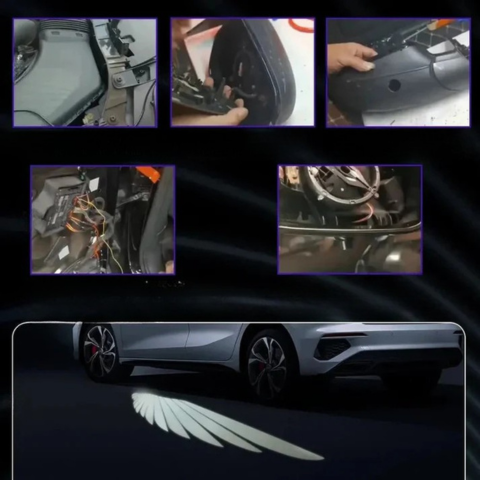 Lumina ușii mașinii cu aripi de înger - efect vizual și stil unic